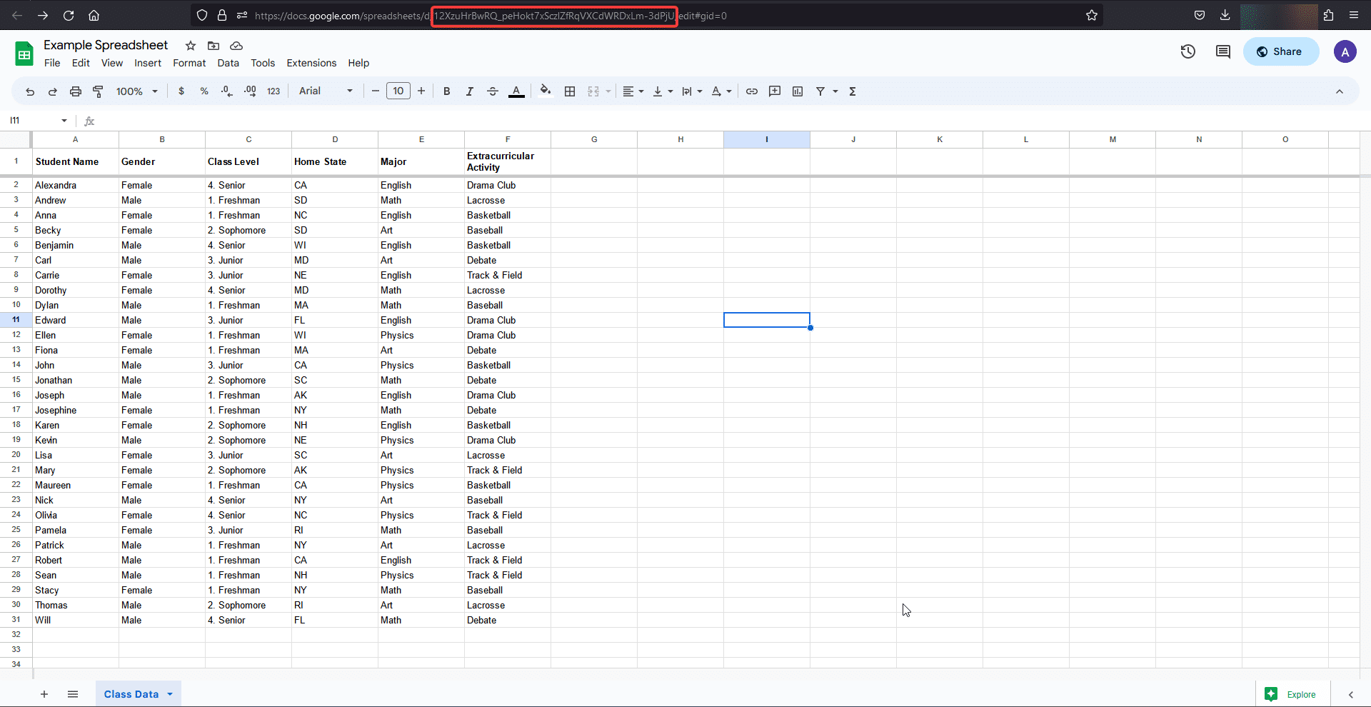 Google sheet id