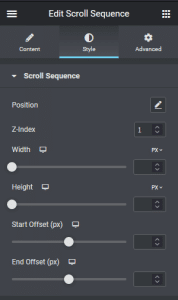 Scroll Sequence Elementor Widget Settings Overview | The Plus Addons ...