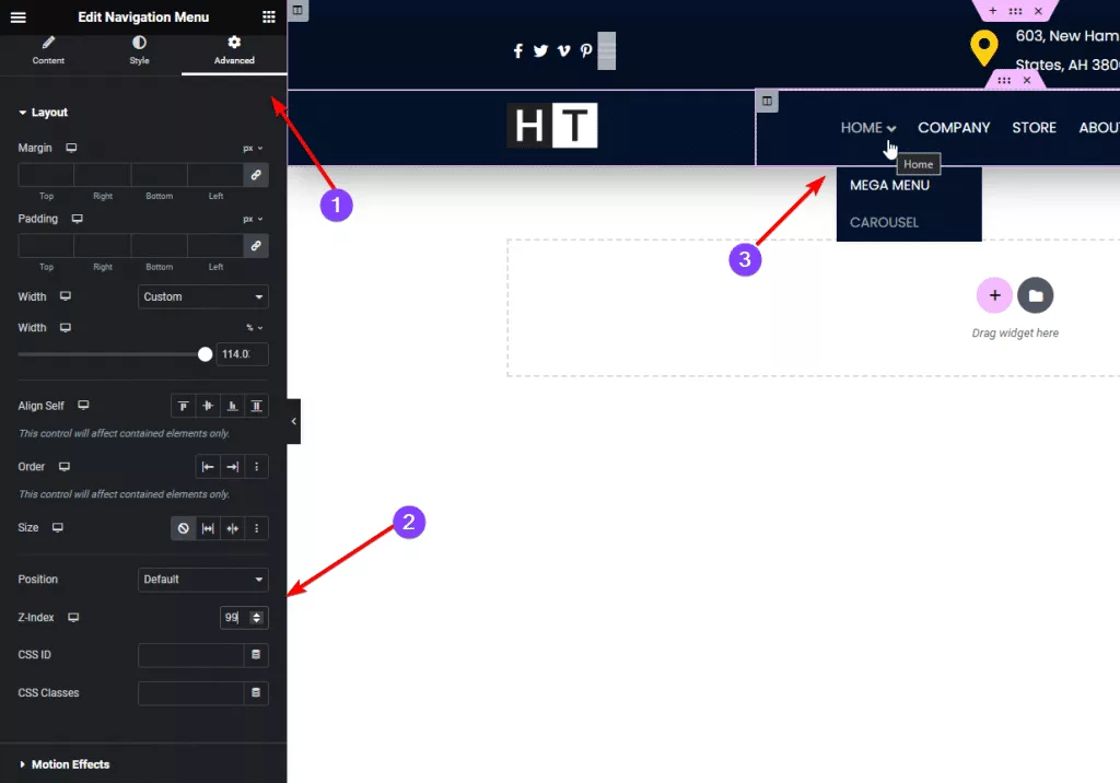 Adjusting the z how to fix elementor drop down sub menu hidden behind content? [solved] from the plus addons for elementor