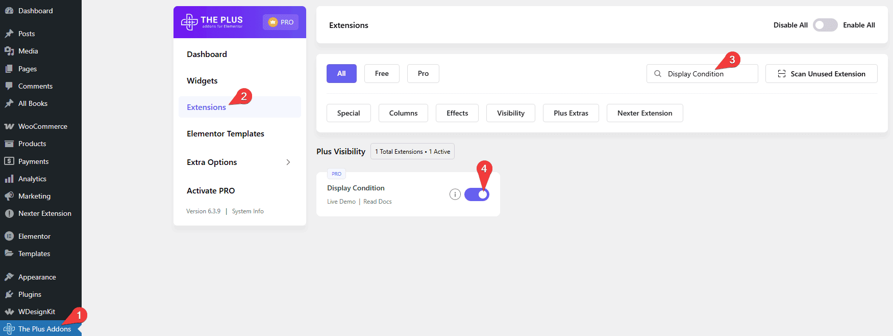 Tpae Display Condition Activate | The Plus Addons for Elementor Tpae display condition activate display conditions settings overview from the plus addons for elementor
