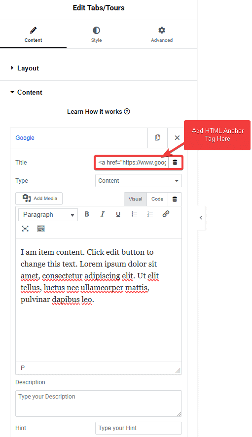 Tpae Tabs Tours Add Html Anchor Tag | The Plus Addons for Elementor Tpae tabs tours add html anchor tag how to add links to tab title in elementor? From the plus addons for elementor