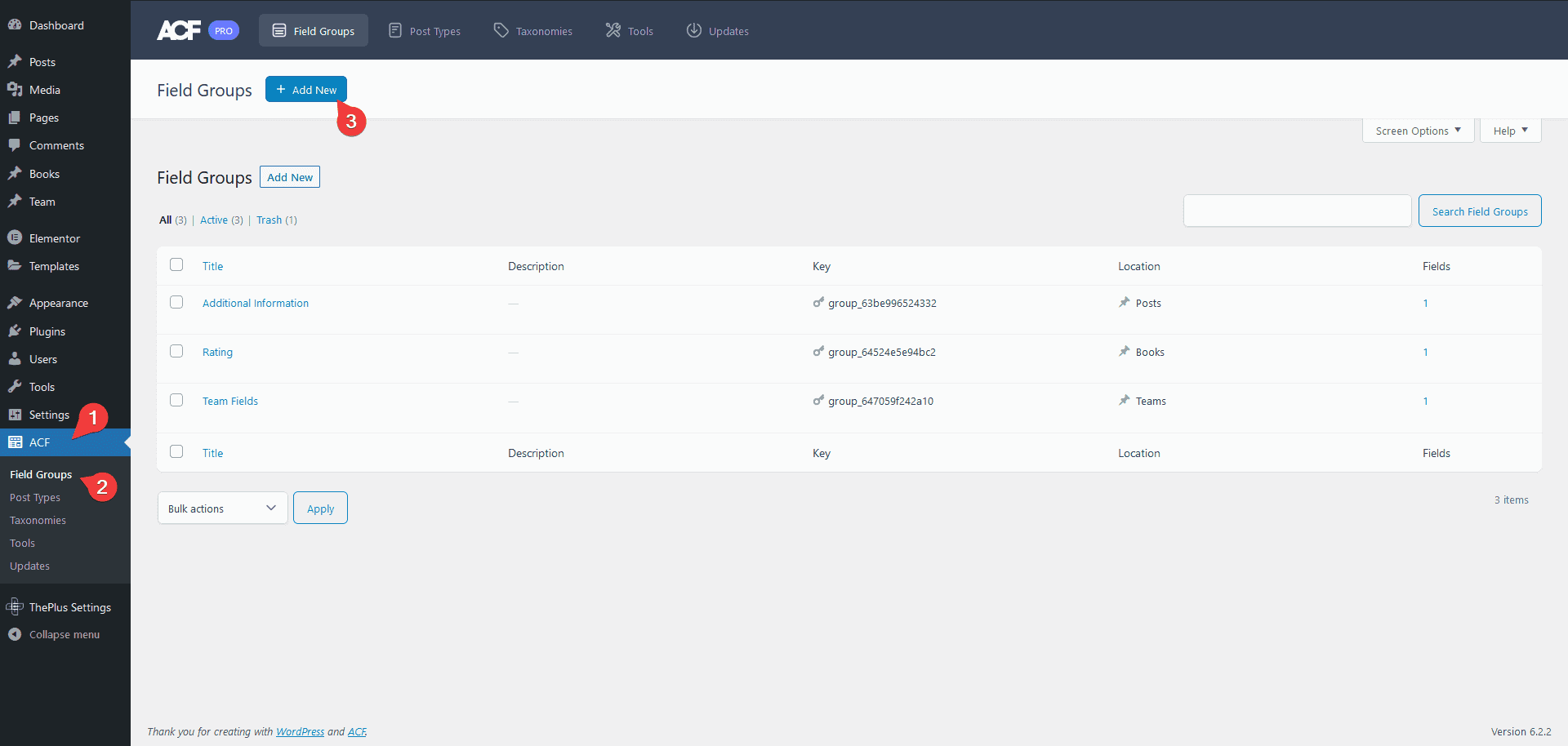 Acf add new field group