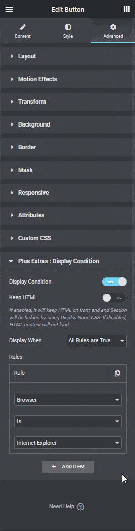 Display condition browser