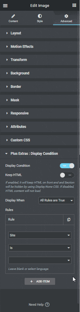 Display condition site