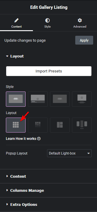 Gallery listing grid layout new how to create image gallery in grid layout in elementor? From the plus addons for elementor