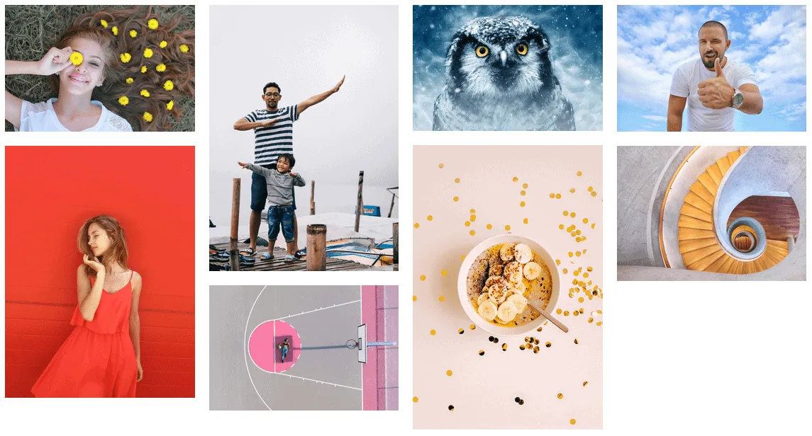 Gallery listing masonry layout demo