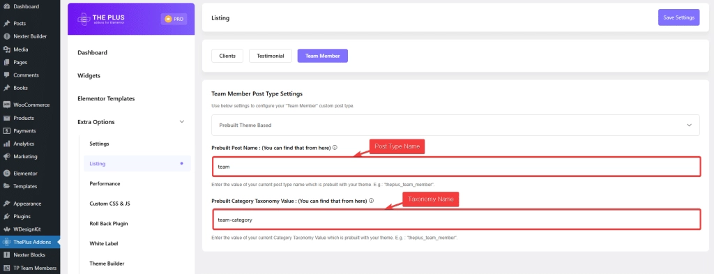 Teammember prebuilt theme based post taxo name how to create elementor team members section with custom post type? From the plus addons for elementor