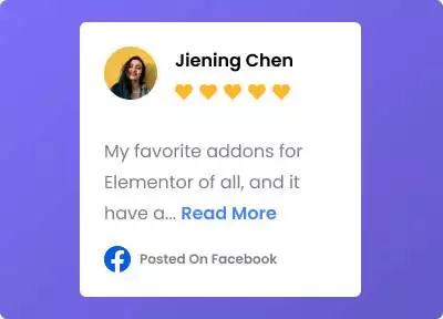 Facebook review facebook review from the plus addons for elementor