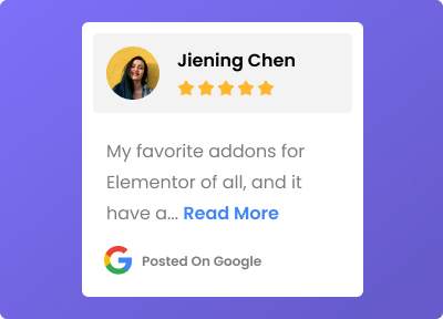 Google review google review from the plus addons for elementor