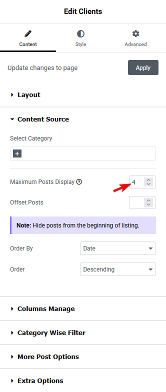 clients listing carousel maximum posts display new How to Add Infinite Scroll in Elementor Logo Showcase? from The Plus Addons for Elementor