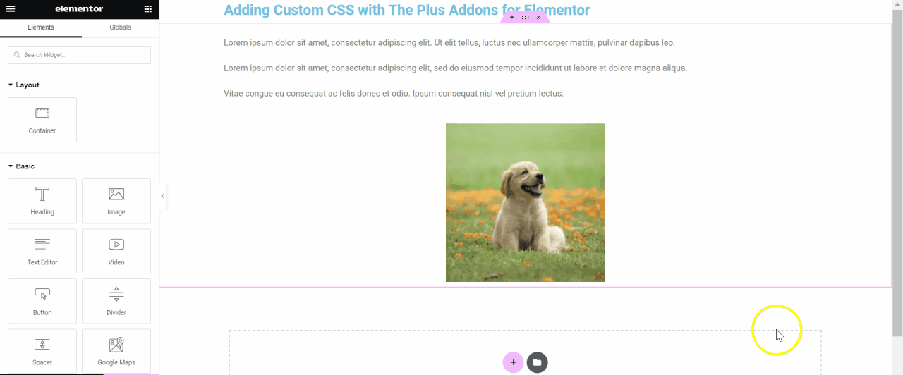 Add custom css with the plus addons for elementor 1 how to add custom css in elementor for free [4 methods] from the plus addons for elementor