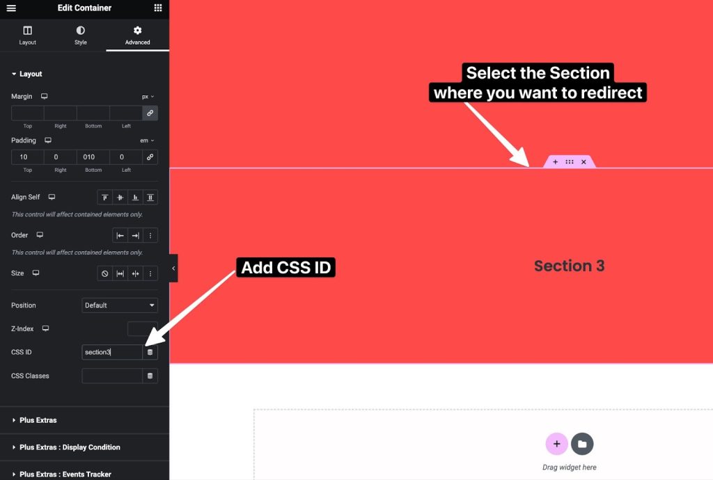 Creating anchor links in elementor with css id how to add elementor jump to section with anchor links from the plus addons for elementor