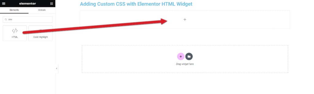 Drag html widget how to add custom css in elementor for free [4 methods] from the plus addons for elementor