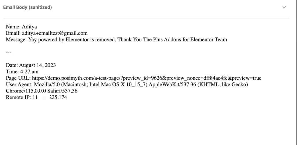 Email body [solved] how to remove 'powered by: elementor' in forms email from the plus addons for elementor