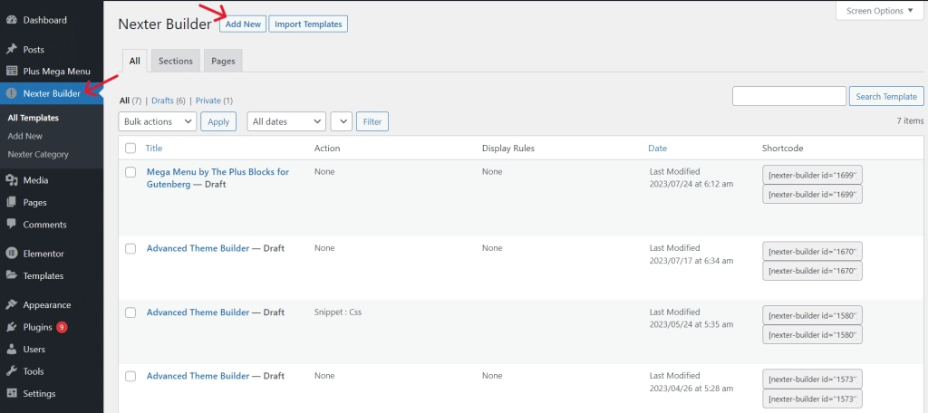 Nexter builder add new how to build a free wordpress site using elementor [ultimate guide] from the plus addons for elementor