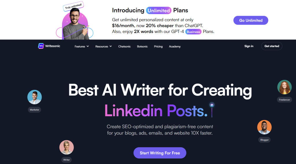 Writesonic 5 best ai linkedin post generators [create viral posts] from the plus addons for elementor