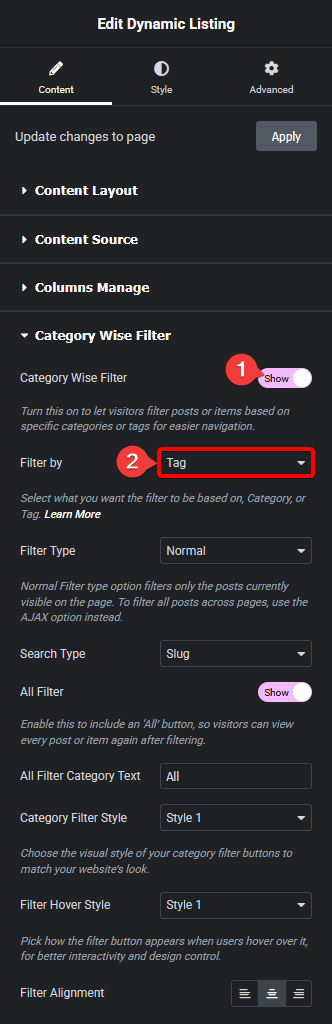 Dynamic listing filter blog post by tags new how to filter blog posts by tags in elementor? From the plus addons for elementor