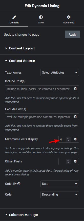 Dynamic listing maximum post display new how to add pagination in custom post types in elementor? From the plus addons for elementor
