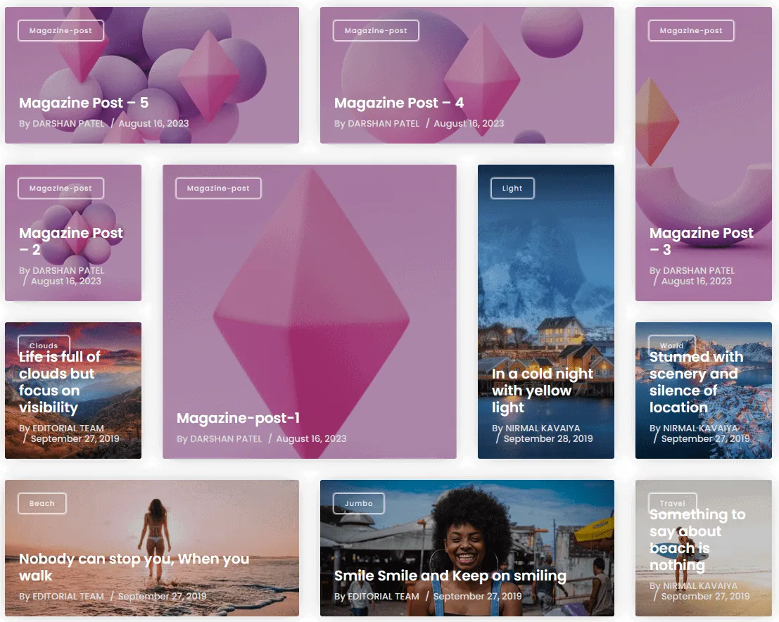 Dynamic listing metro layout demo