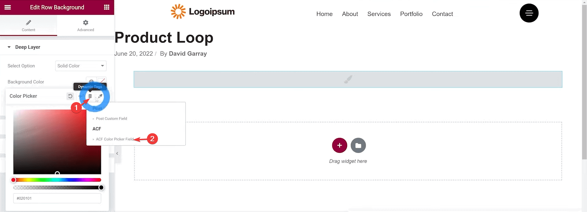 Dynamic product background color