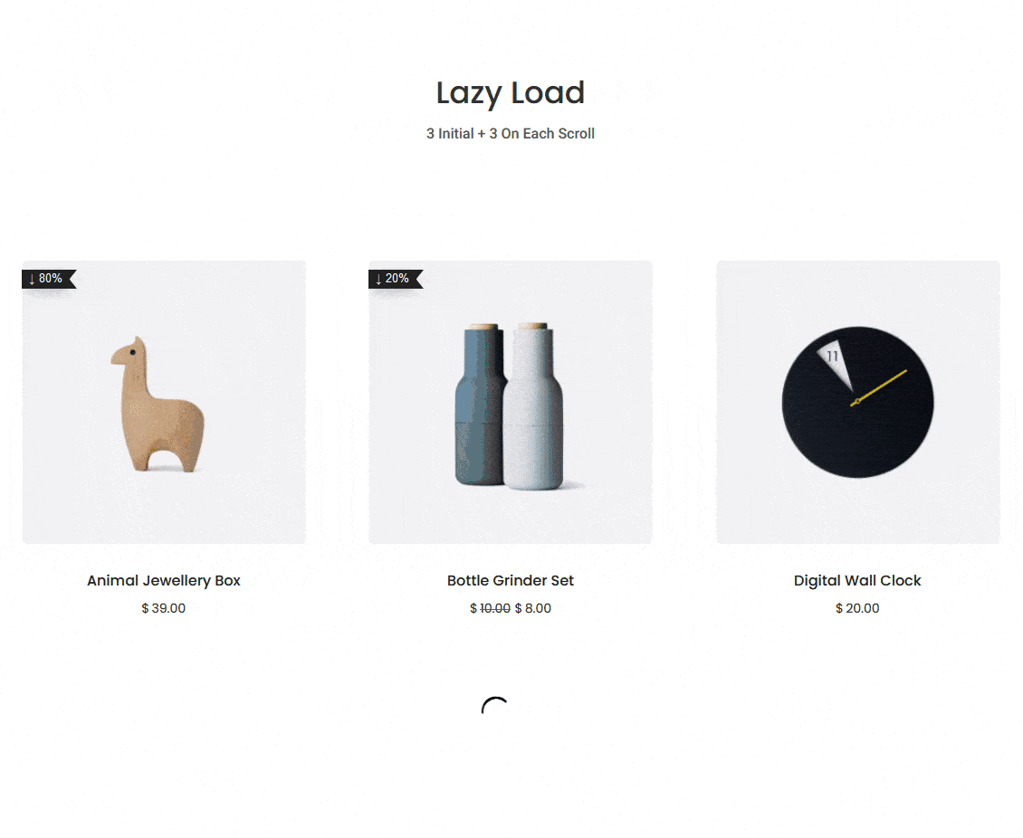 Product listing lazy load demo