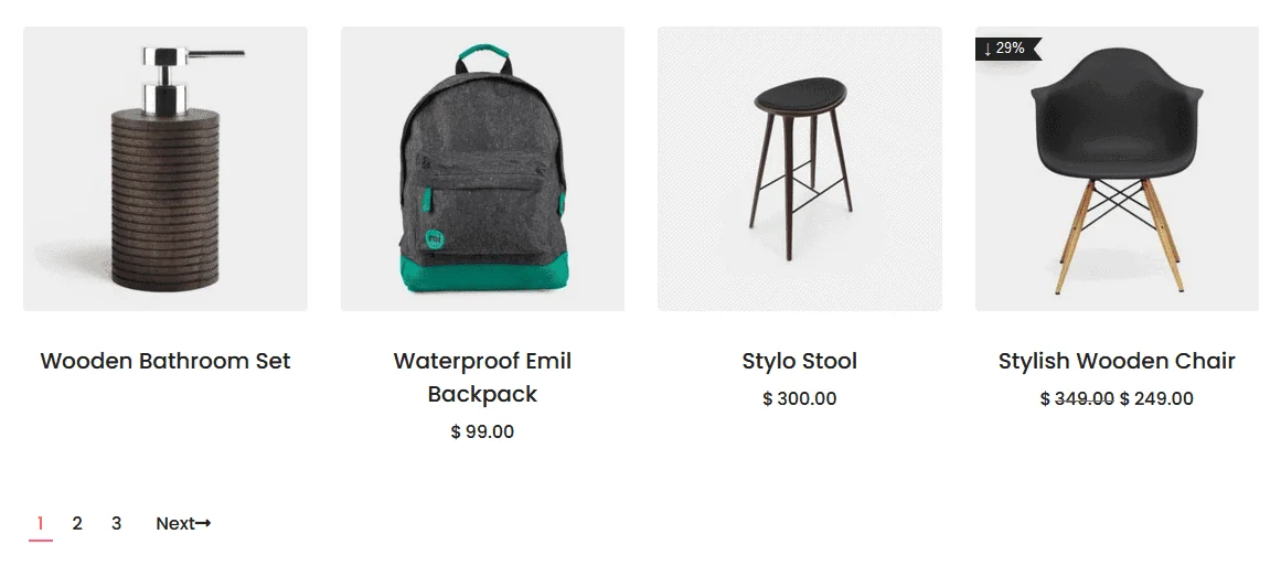 Product listing pagination demo