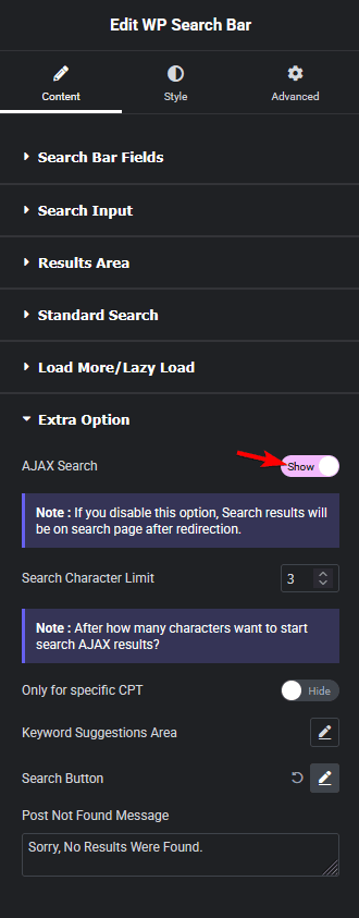 Wp search bar ajax search new how to customize search page for custom post type in elementor? From the plus addons for elementor