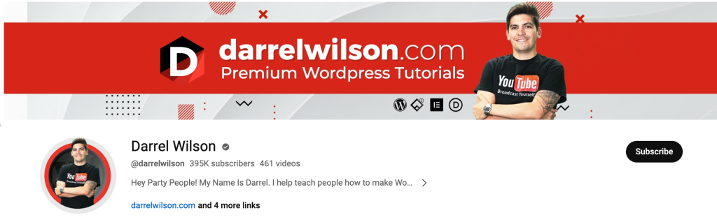 Darrel wilson 1 1024x318 1 7 best youtube channels to learn elementor [beginner tutorials] from the plus addons for elementor