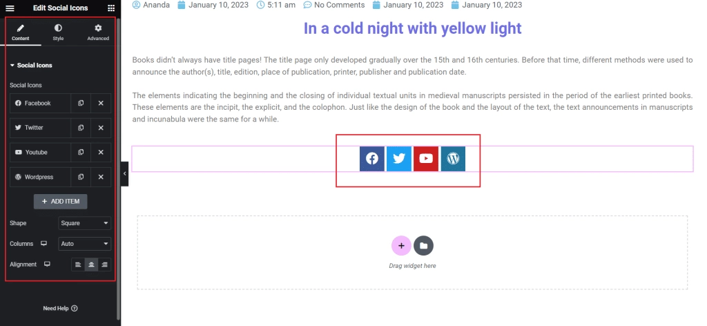 Social icons how to create custom elementor blog post template [beginners guide] from the plus addons for elementor