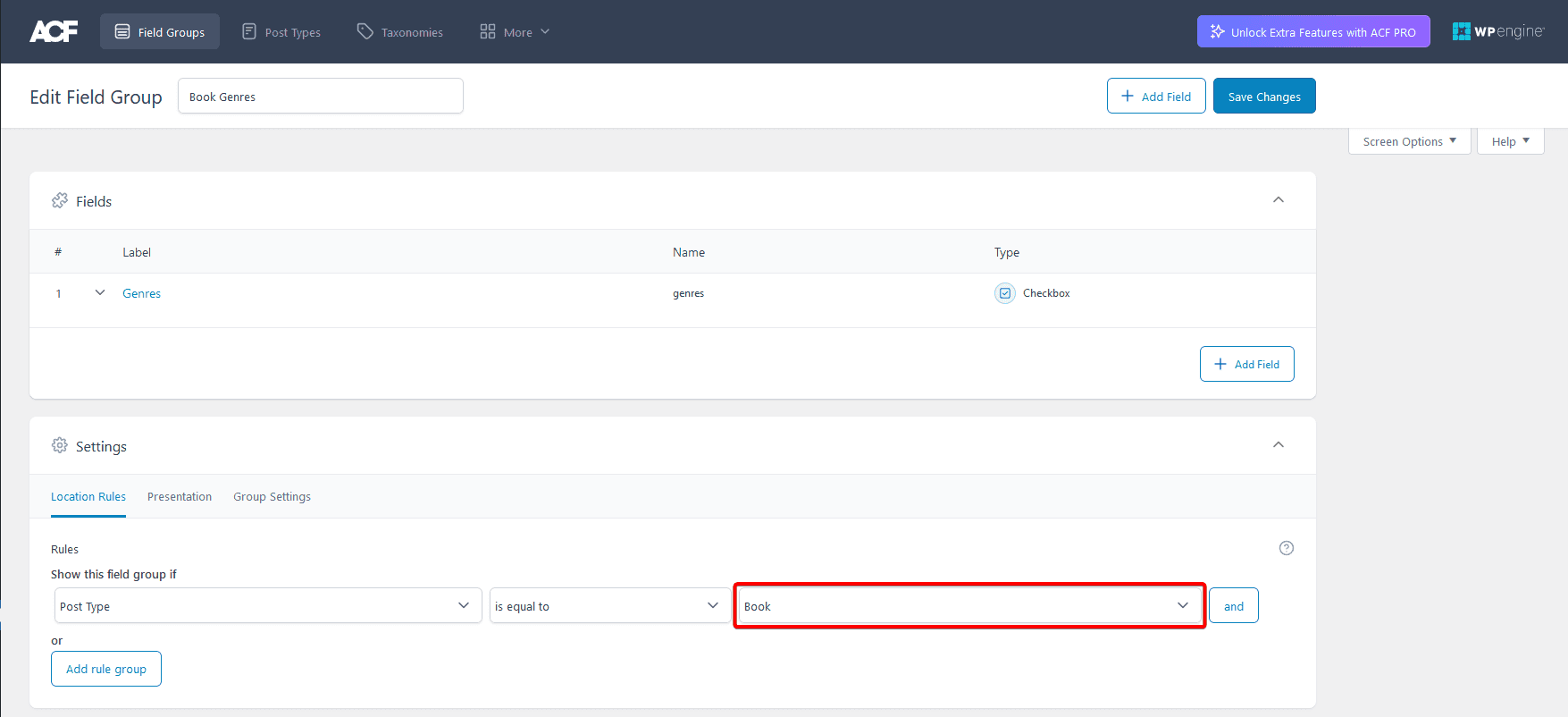 Add checkbox custom fields cpt