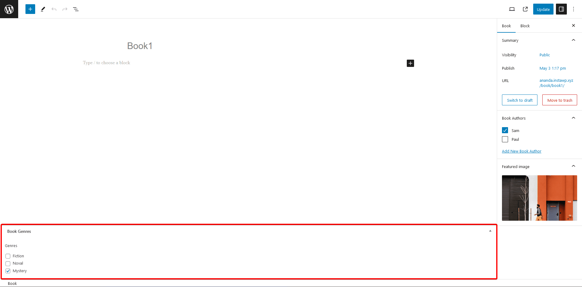 Assign value custom fields cpt