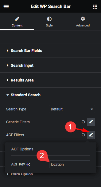search bar acf options | The Plus Addons for Elementor Search bar acf options
