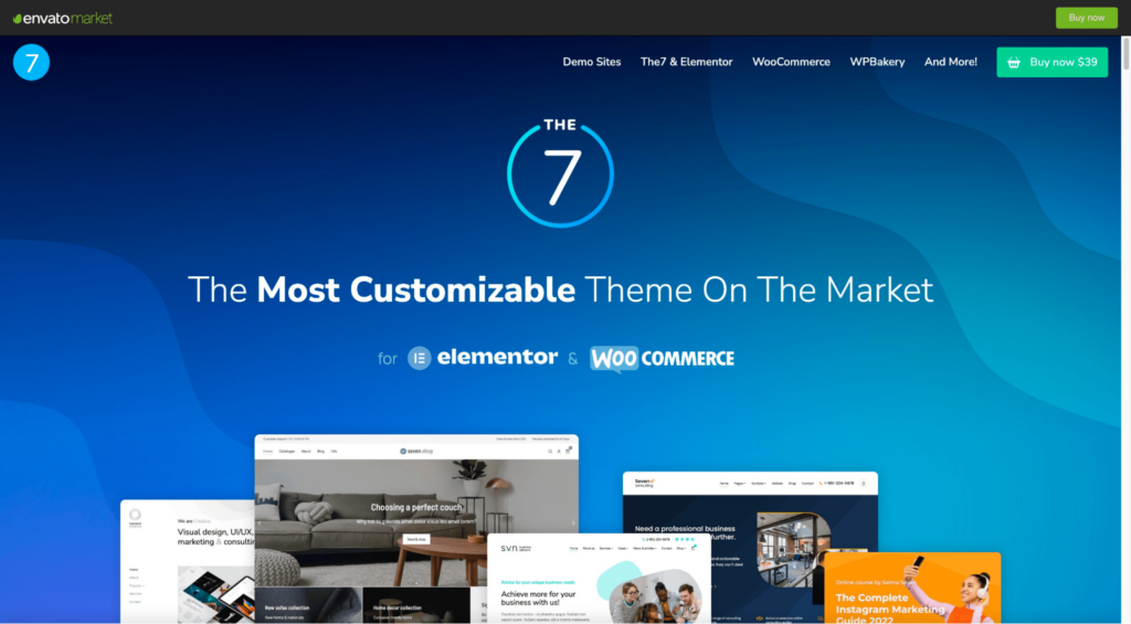 The7 wordpress theme homepage 20 best wordpress themes from the plus addons for elementor