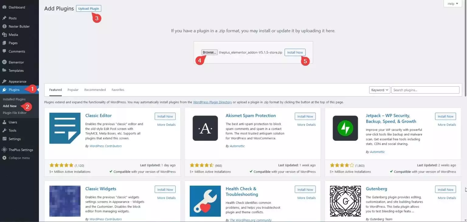 Upload old version how to create one page navigation in elementor [single page website] from the plus addons for elementor