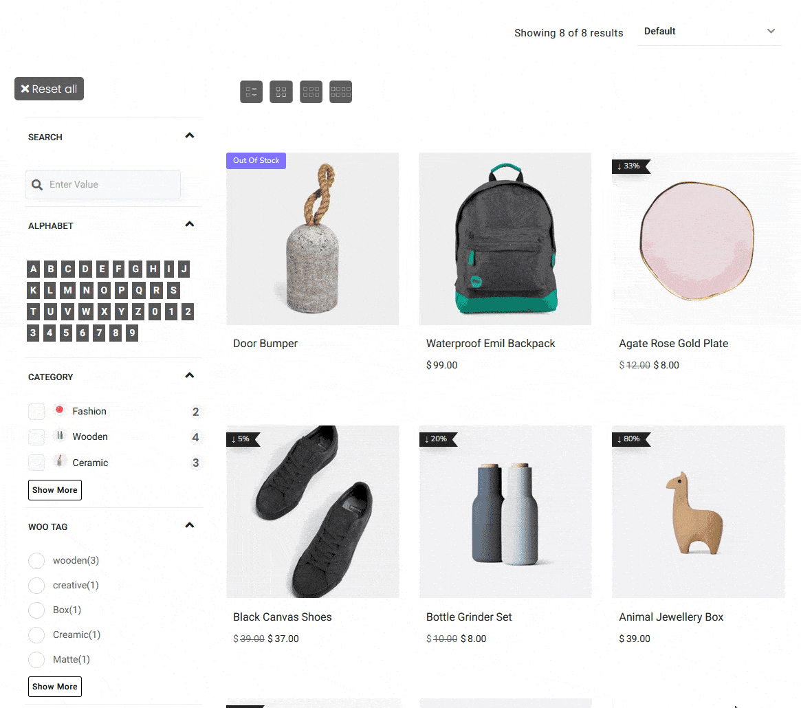 Shop - HUSKY - WooCommerce Products Filter demo