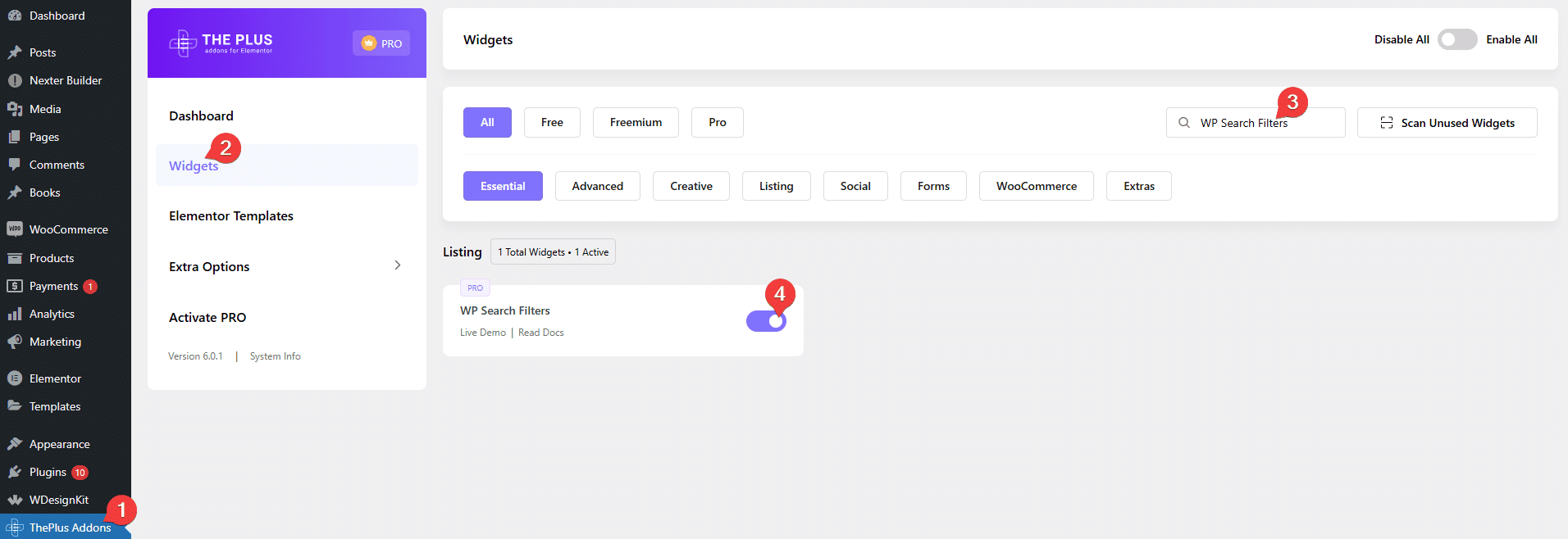 wp search filters | The Plus Addons for Elementor Wp search filters wp search filters widget settings overview from the plus addons for elementor