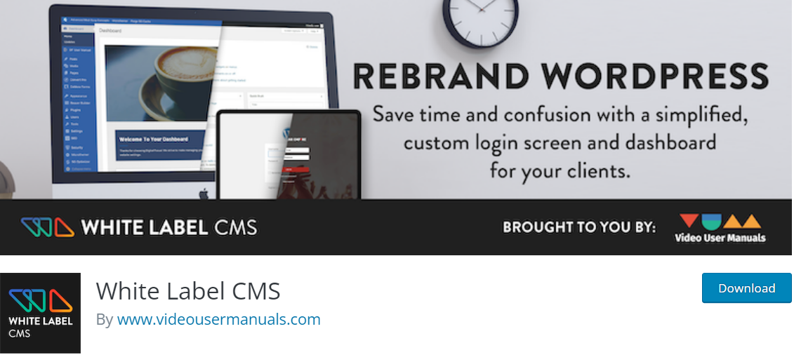 6 Best White Label WordPress Plugins Compared (2026) White label cms plugin listing on wordpress. Org showing its rebrand wordpress banner