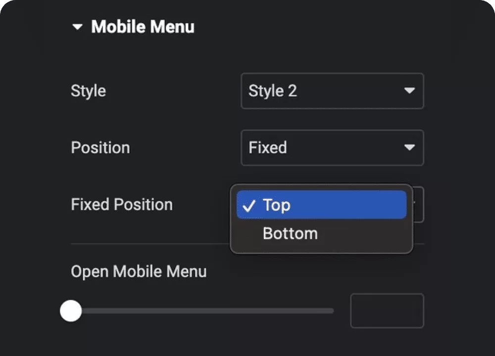 Top bottom sticky mobile menu mobile menu for elementor (fixed bottom menu) from the plus addons for elementor