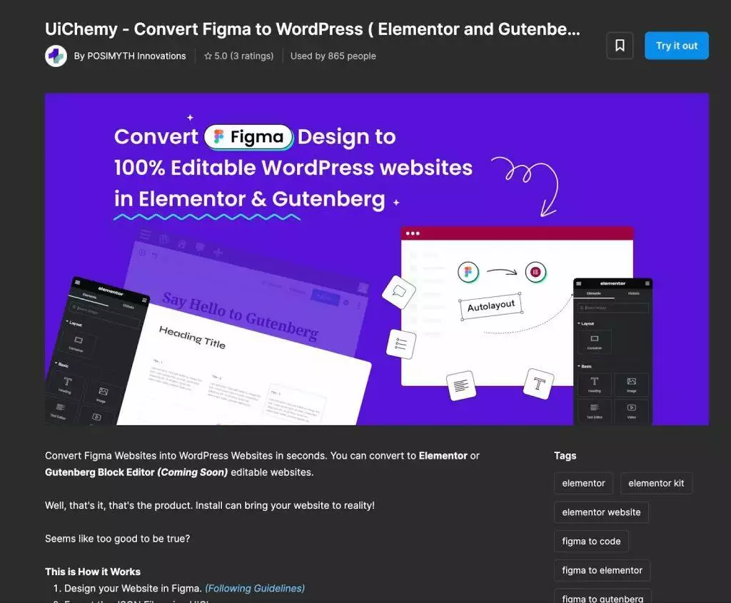 Uichemy 2 best fignel alternative to convert figma to elementor (free) from the plus addons for elementor