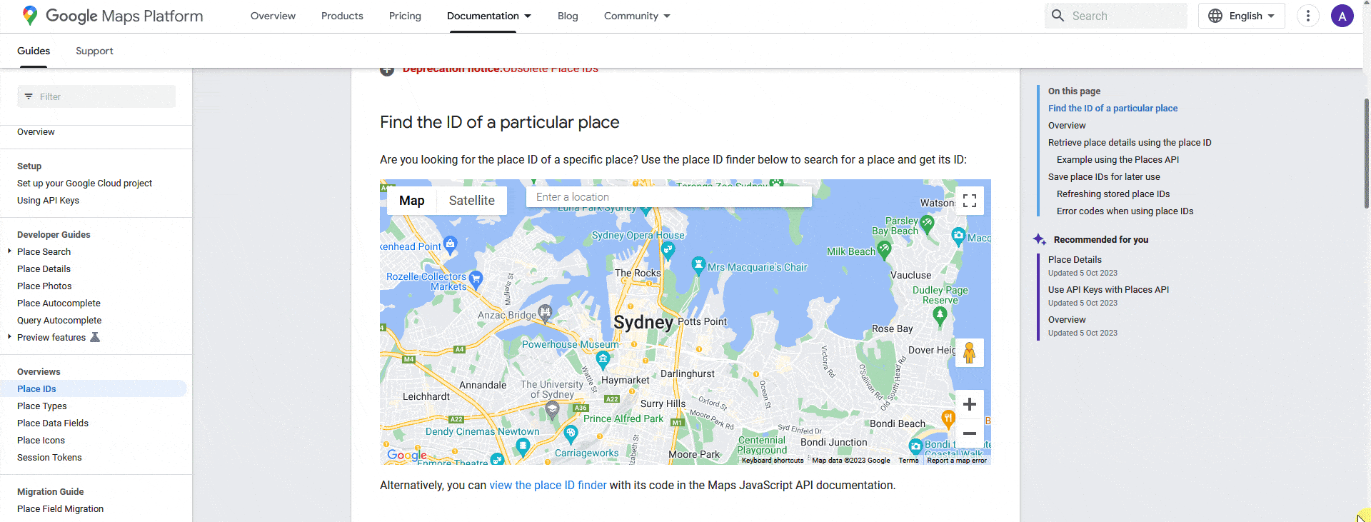 Find google places id