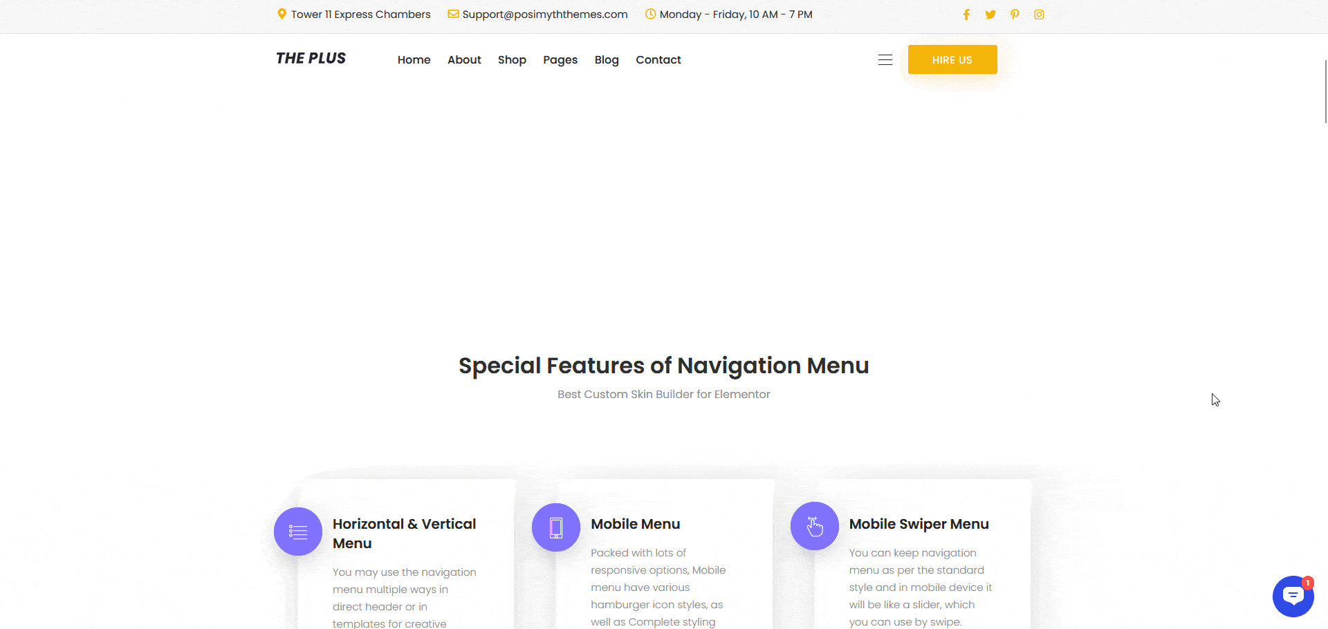 Navigation menu sticky menu demo