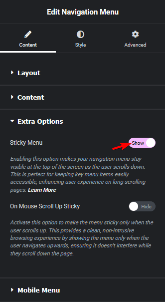 Navigation menu sticky menu new how to create a sticky menu in elementor? From the plus addons for elementor