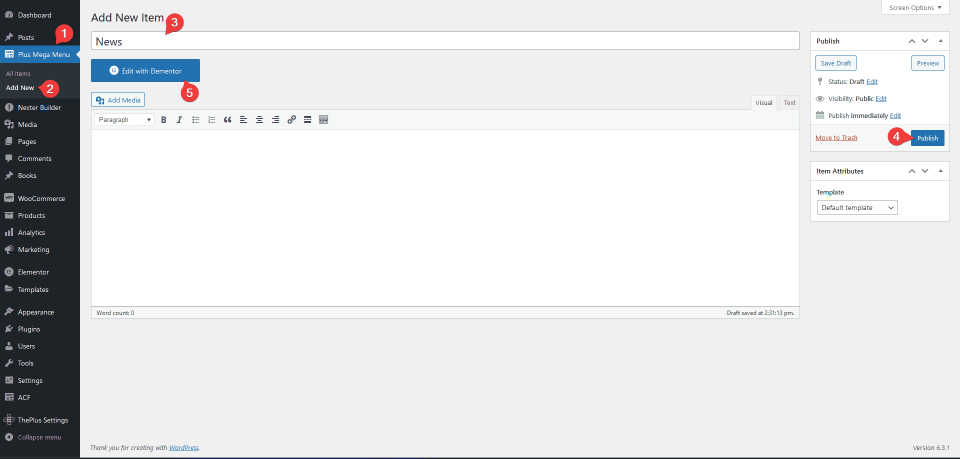 Plus mega menu add new