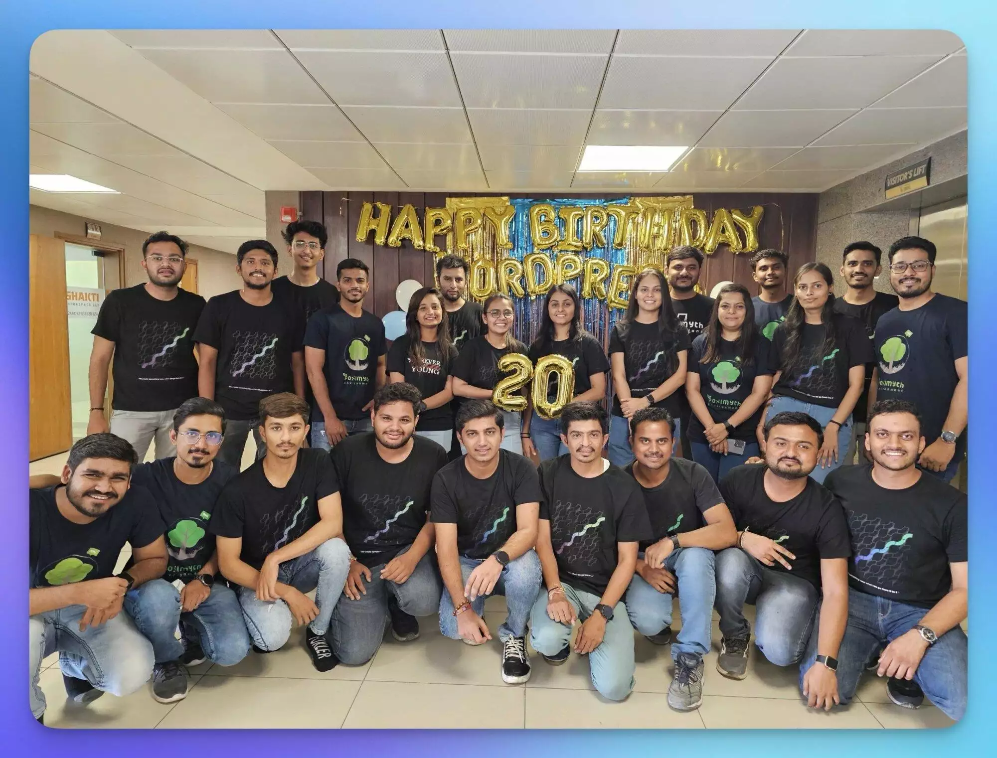 Posimyth team scaled celebrating 100,000 strong with the plus addons for elementor! From the plus addons for elementor