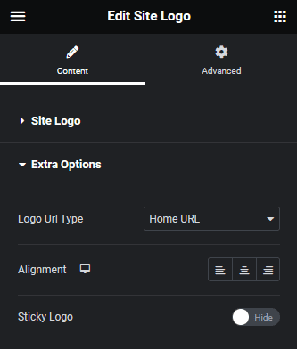 Site logo extra options