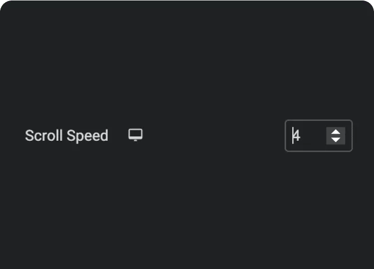 Adjust scroll speed horizontal scroll from the plus addons for elementor