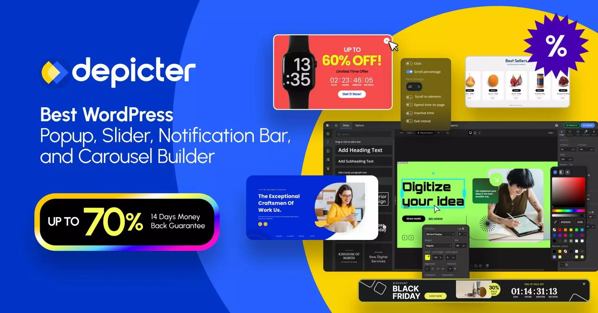 Depicter black friday sale best wordpress black friday deals in 2024 from the plus addons for elementor