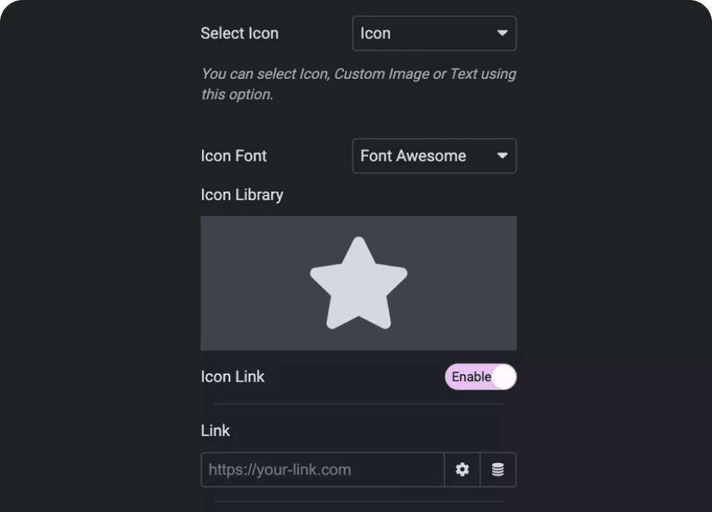 Link icon or steps process steps from the plus addons for elementor