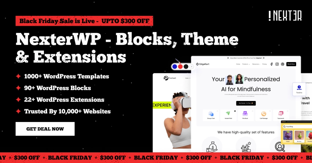 Nexter wp black friday offer best elementor black friday deals in 2024 [upto 50% off] from the plus addons for elementor