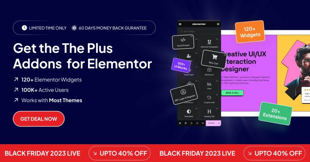 The plus addons for elementor black friday deal 50+ best wordpress black friday & cyber monday deals in 2023 [up to 80% off] from the plus addons for elementor